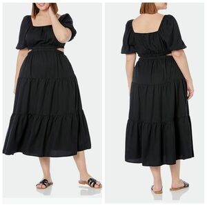 The Drop Womens Anaya Square Neck Cut-Out Tiered Maxi Dress